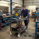 Pressed Steel Swivel Castors with Brake & White Nylon Wheels - 80mm-200mm, 120kg-230kg Load