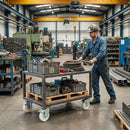 Pressed Steel Swivel Castors with Brake & White Nylon Wheels - 80mm-200mm, 120kg-230kg Load