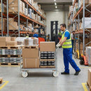 Pressed Steel Swivel Castors with Brake & White Nylon Wheels - 80mm-200mm, 120kg-230kg Load