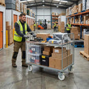 Pressed Steel Swivel Castors with Brake & White Nylon Wheels - 80mm-200mm, 120kg-230kg Load