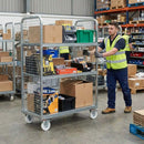Pressed Steel Swivel Castors with Brake & White Nylon Wheels - 80mm-200mm, 120kg-230kg Load