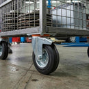 Pressed Steel Swivel Castors with Brake and Black Rubber on Pressed Steel Wheel