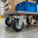 Pressed Steel Swivel Castors with Brake and Black Rubber on Pressed Steel Wheel