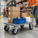 Pressed Steel Swivel Castors with Brake and Black Rubber on Pressed Steel Wheel