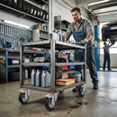 Pressed Steel Swivel Castors with Brake and Black Rubber on Pressed Steel Wheel