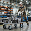 Pressed Steel Swivel Castors with Brake and Black Rubber on Pressed Steel Wheel