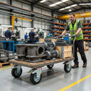Pressed Steel Swivel Castors with Brake and Black Rubber on Pressed Steel Wheel