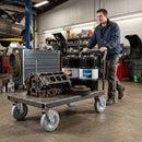Pressed Steel Swivel Castors with Grey Rubber on Pressed Steel Wheel - 80mm to 200mm