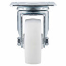 White Smoke 50mm Pressed Steel Swivel Castor Wheel - White Nylon & 4-Hole Top Plate - 50kg Load Capacity
