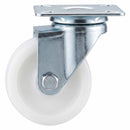White Smoke 50mm Pressed Steel Swivel Castor Wheel - White Nylon & 4-Hole Top Plate - 50kg Load Capacity