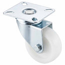White Smoke 50mm Pressed Steel Swivel Castor Wheel - White Nylon & 4-Hole Top Plate - 50kg Load Capacity