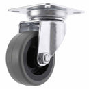 White Smoke 50mm Swivel Castor With Grey Rubber on Polypropylene Wheel & 4-Hole Top Plate - 60kg Load Capacity