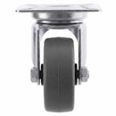 White Smoke 50mm Swivel Castor With Grey Rubber on Polypropylene Wheel & 4-Hole Top Plate - 60kg Load Capacity