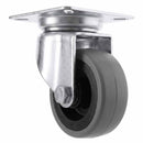 White Smoke 50mm Swivel Castor With Grey Rubber on Polypropylene Wheel & 4-Hole Top Plate - 60kg Load Capacity
