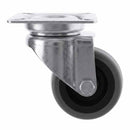 White Smoke 50mm Swivel Castor With Grey Rubber on Polypropylene Wheel & 4-Hole Top Plate - 60kg Load Capacity
