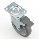 Swivel Castors with Brake and Thermoplastic Rubber Wheel - 60mm-125mm, 40kg-100kg Load