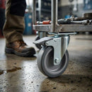Swivel Castors with Brake and Thermoplastic Rubber Wheel - 60mm-125mm, 40kg-100kg Load
