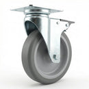 Swivel Castors with Brake and Thermoplastic Rubber Wheel - 60mm-125mm, 40kg-100kg Load