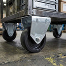 Pressed Steel Fixed Castors With Black Polypropylene Wheel - 50mm to 100mm