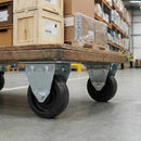 Pressed Steel Fixed Castors With Black Polypropylene Wheel - 50mm to 100mm