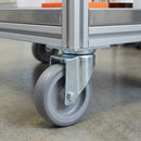 Zinc Plated Swivel Castors with Grey Thermoplastic Rubber Wheel - 60mm-125mm, 40kg-100kg Load