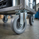Zinc Plated Swivel Castors with Grey Thermoplastic Rubber Wheel - 60mm-125mm, 40kg-100kg Load