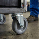 Zinc Plated Swivel Castors with Grey Thermoplastic Rubber Wheel - 60mm-125mm, 40kg-100kg Load