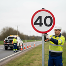 Lavender 40mph Quick-Fit Sign Face Diagram 670 - Heavy Duty Traffic Safety