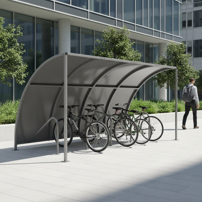 Premium Cycle Shelter with Galvanised Roof & Integrated Bike Stands