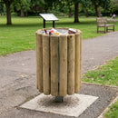 Timber Litter Bin 82 Litre – 760mm Height, Round Design