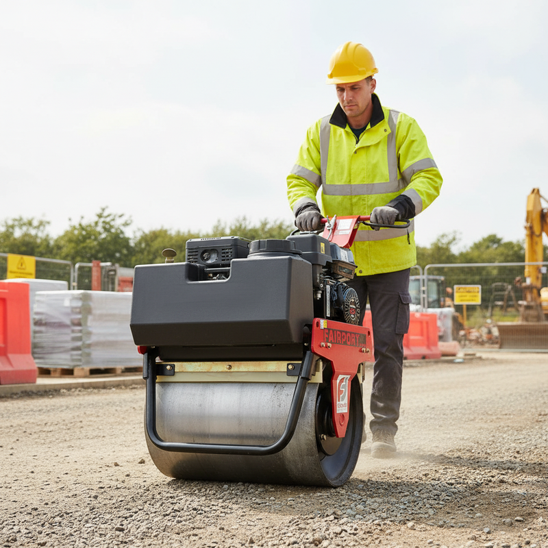 Dark Slate Gray Heavy Duty Single Vibratory Roller Drum Roller with Ergonomic Design