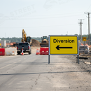 Light Gray Premium Diversion Arrow Left Metal Sign Face 1050 x 750mm