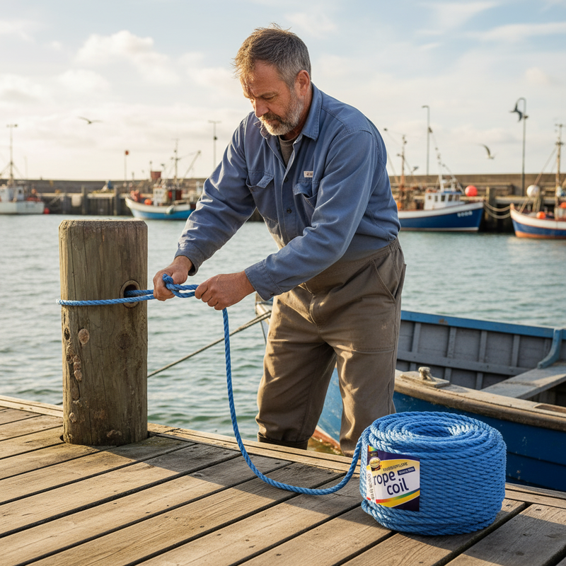 Dark Slate Gray Premium Polypropylene Rope Coil - 30m Length in Blue