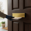 Black Premium 12" Telescopic Letterplate for 20-40mm Thick Doors - Enhanced Draught Excluder with Integrated Brushes and Water Seal