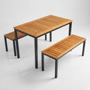 Bench Dining Set with Wood Top and Black Steel Frame (view 2)