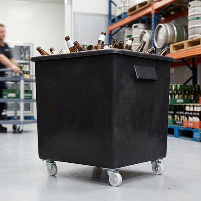 185 litre recycled bar truck black with castors