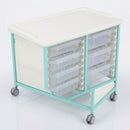 Steel Low Level Double Column Tray Trolley – 807mm, 7 Drawers (view 2)