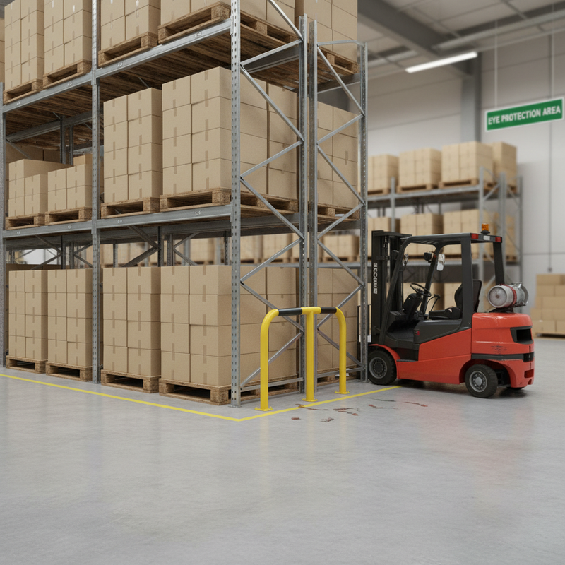 Rosy Brown Heavy Duty Warehouse Corner Protection Barrier - 76mm Diameter