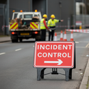Dim Gray Premium Incident Control Sign 1050x750mm for Safe Traffic Management