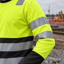 Hi-Vis Class 2 Long Sleeve T-Shirt Hi-Vis Yellow/Black (view 2)
