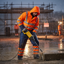 Dim Gray Heavy Duty Thermal Two-Tone Hi-Vis Waterproof Overall - Orange/Navy Blue