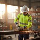 Dark Olive Green Premium Hi-Visibility Two-Tone Sweatshirt - Yellow/Navy Blue