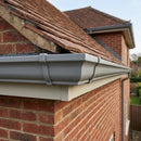 Moulded Ogee Gutter Right Hand Stop End 125 x 100mm — RAL 7037 (in use)