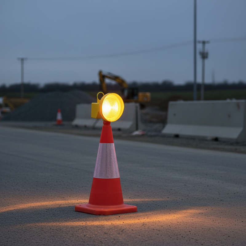 Dim Gray High-Performance LED Traffic Cone Lamp for Road Safety