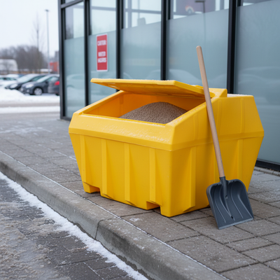 Premium Plastic Grit Bin - 1020 Litre for Winter Storage