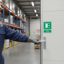 Dark Gray Premium Slide to Open Right Arrow Fire Safety Sign for Emergency Evacuation