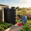 Dark Slate Gray Large 15,000 Litre Non-Potable Cylindrical Storage Water Tank - Heavy Duty