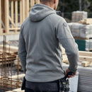Insulated Fleece Work Hoodie with Chest Pocket - Grey/Black