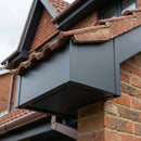 L Return Aluminium Fascia Board Joint Cover — RAL 7016 (in use)