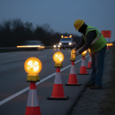 Dark Slate Gray High-Performance LED Traffic Cone Lamp for Road Safety